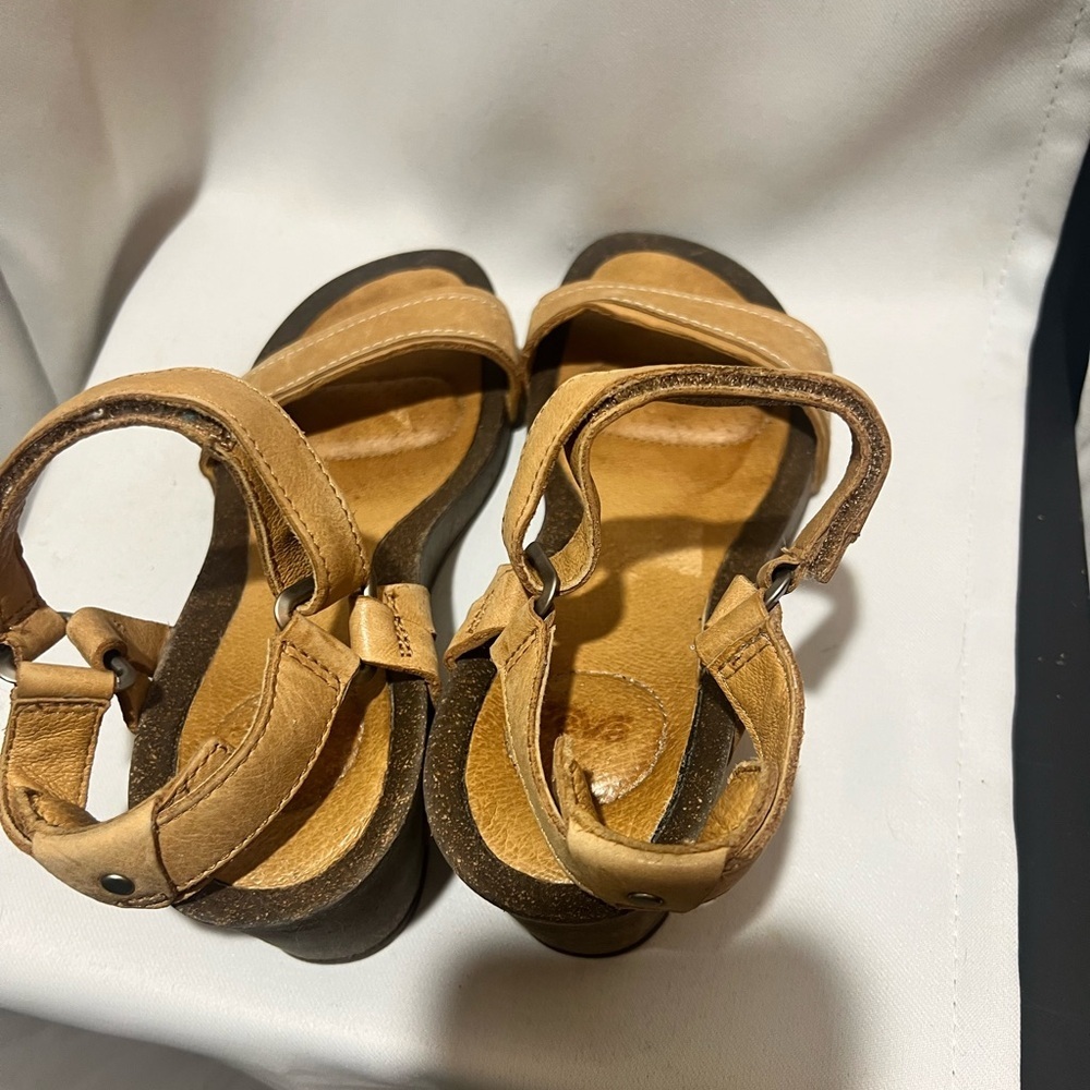 Teva Ysidro Stitch Leather Wedge Sandals Tan Size 7 Comfort Boho Summer - Picture 5 of 8
